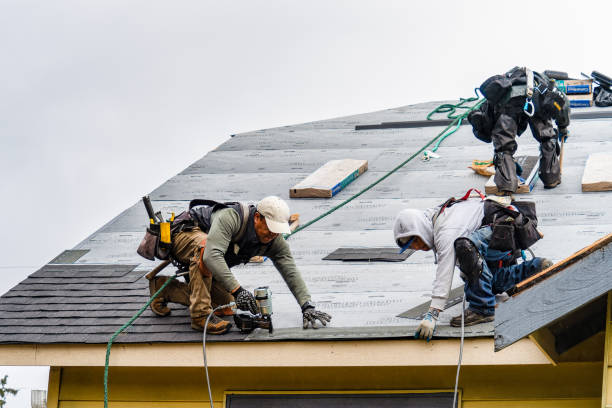 Professional Gutter Installation technician working in Copeland, OK